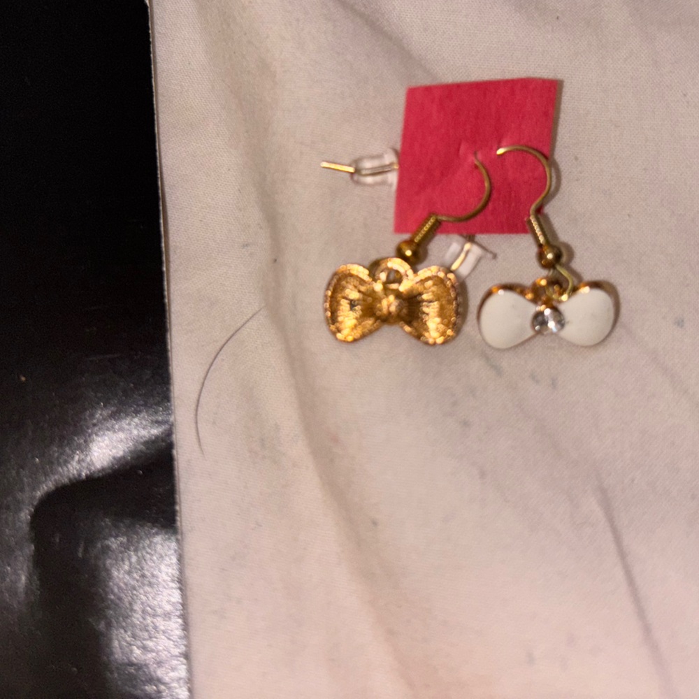 Neiman Marcus Gold and White Earrings